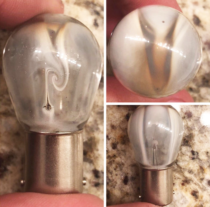 “The taillight bulb in my car burned out in the weirdest way.”