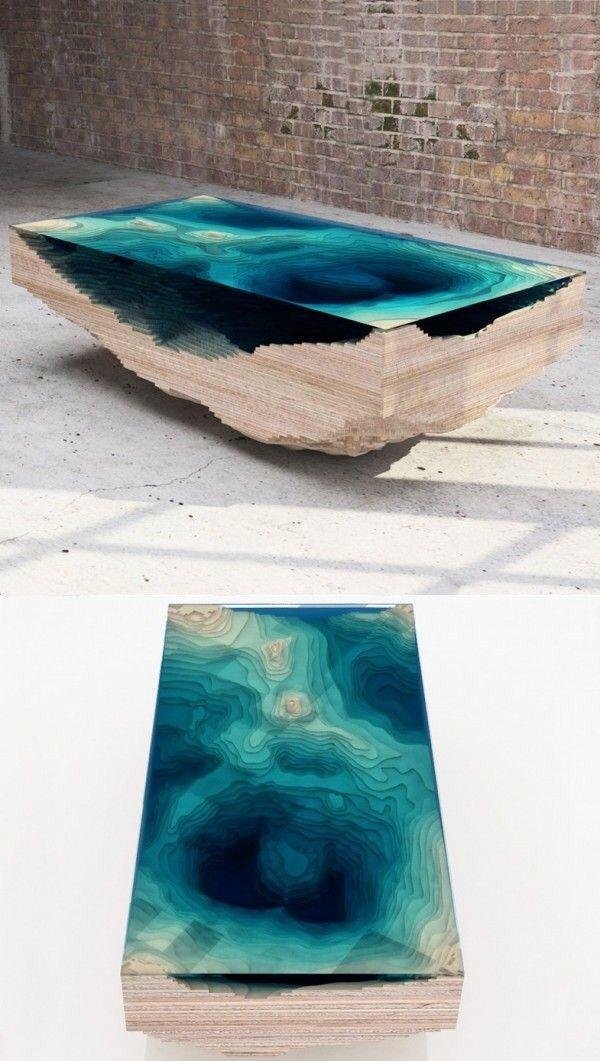 cool design blue epoxy coffee table