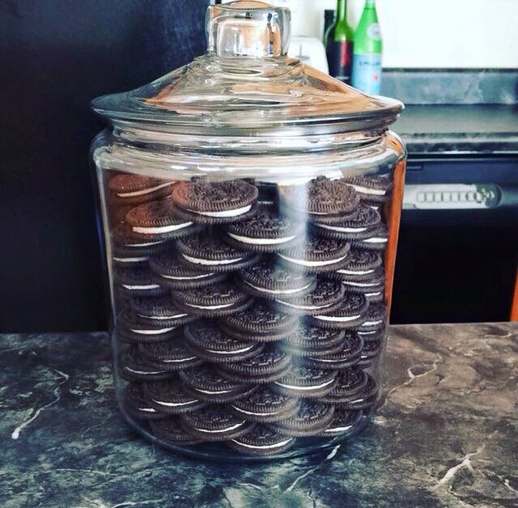 oreo cookies in a jar