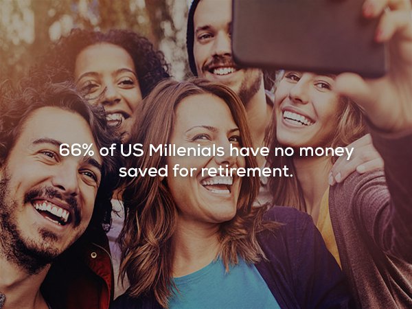 millennials now - 66% of Us Millenials have no money saved for retirement.