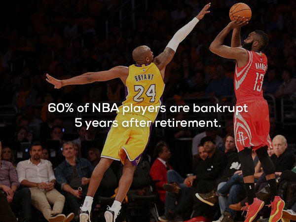 james harden and kobe bryant - Bryant 13 24 60% of Nba players are bankrupt 5 years after retirement.