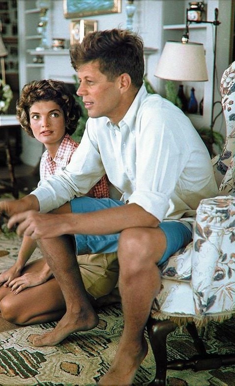 "Adoration of a President-to-Be". Newly engaged John F. Kennedy & Jacqueline Bouvier. Cape Cod, July 4th 1953.