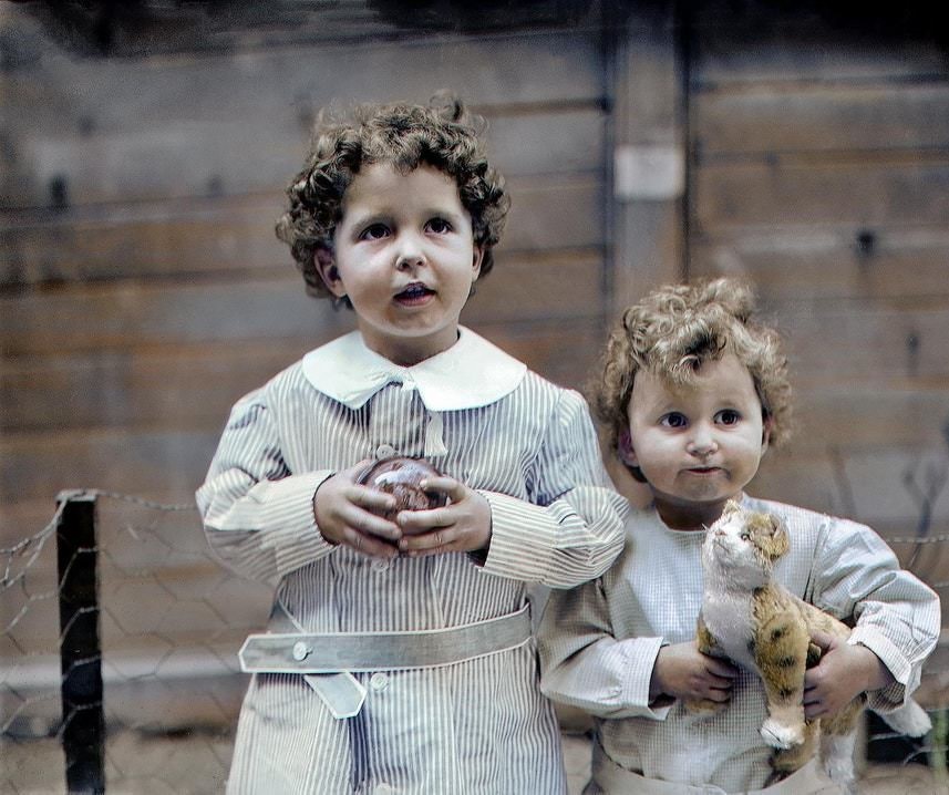Titanic Orphans, brothers Michel and Edmond Navratil, 1912. They were the only children to be rescued from the Titanic without a parent or guardian.