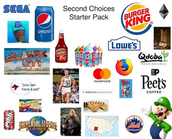 mexican starter pack memes - Sega Second Choices Starter Pack Burger King pepsi Greetings Hunts Lowe's7 Qdoba Mexican Grill Sp mastercard Peets "you can have a pet" Dreddit.comsequelmemes Coffee Toaster Struder Pibb Iniyersal Studio Ford