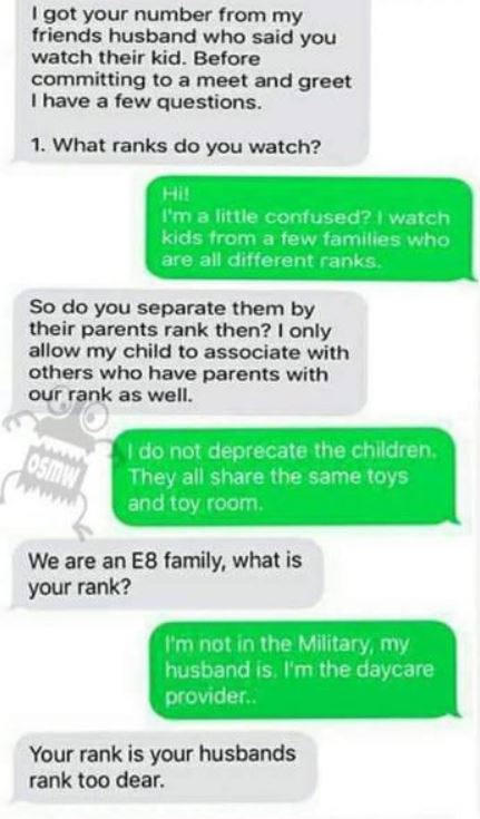 dependa rank - I got your number from my friends husband who said you watch their kid. Before committing to a meet and greet I have a few questions. 1. What ranks do you watch? Hi! I'm a little confused? I watch kids from a few families who are all differ