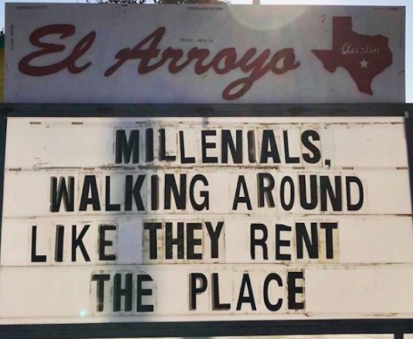 smart signage - El Arroyo Millenials Walking Around They Rent The Place