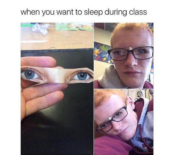 smart sleep in the class life hack - when you want to sleep during class