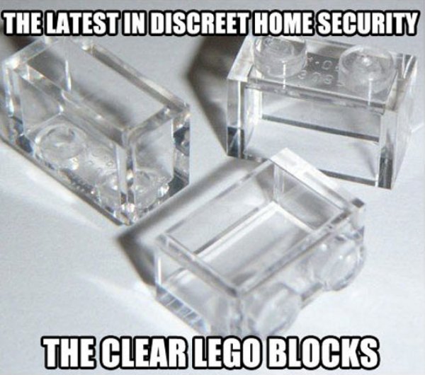 smart clear lego bricks meme - The Latest In Discreet Home Security The Clear Lego Blocks