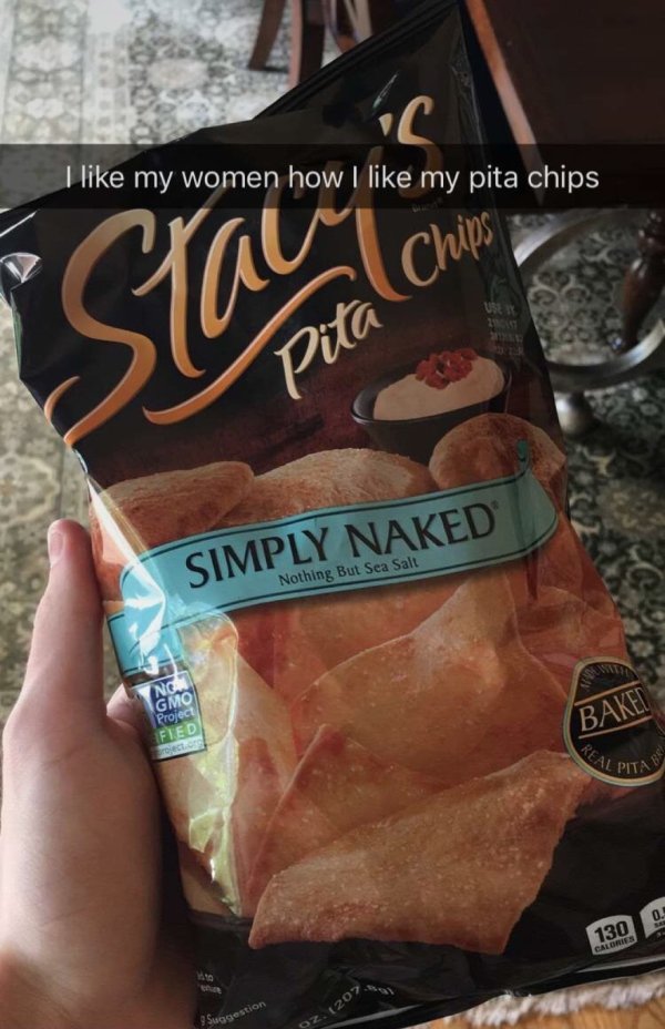 junk food - I my women how I my pita chips Star Kona Simply Naked Nothing But Sea Salt Gmo Project Fied Pita 130 Calories Suggestion 02202