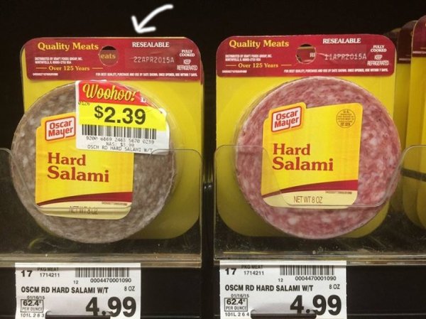 cursed image - dank creepy cursed - Quality Meats Resealable Quality Meats Resealable K eats 228PR2015A e Re HAPRZ015A Res Over 125 Years Over 125 Years Woohoo! $2.39 Hard Salami Hard Salami Net Wt 8 Oz 17 174211 Lille Oscm Rd Hard Salami Wit Boz 12 00044