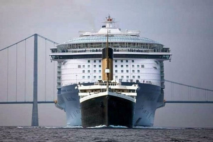 titanic compared to modern day cruise ships
