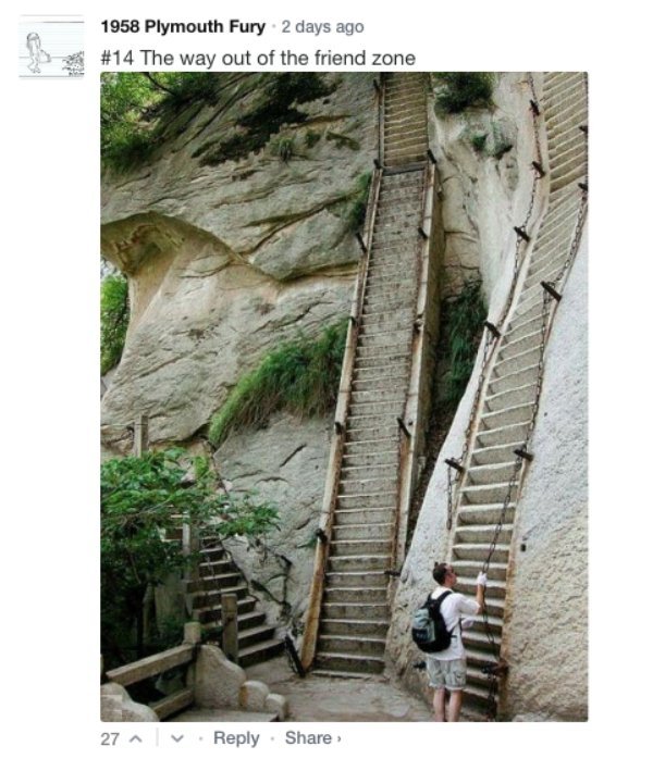 mount huashan stairs - 1958 Plymouth Fury. 2 days ago The way out of the friend zone 27