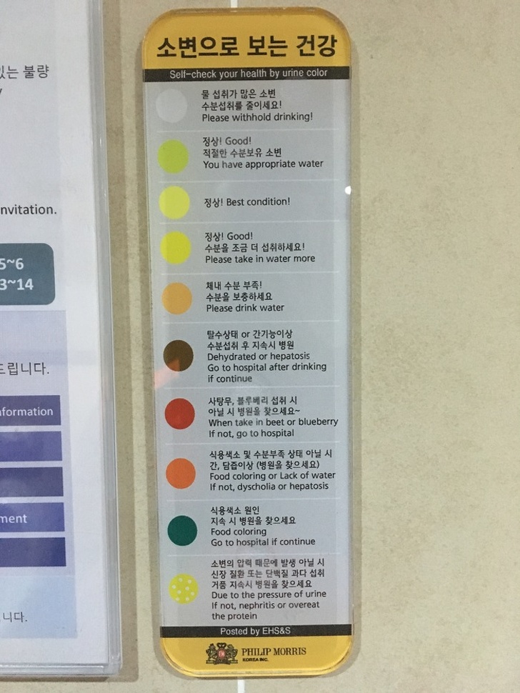 A self-check urine scale in Philip Morris, Korea