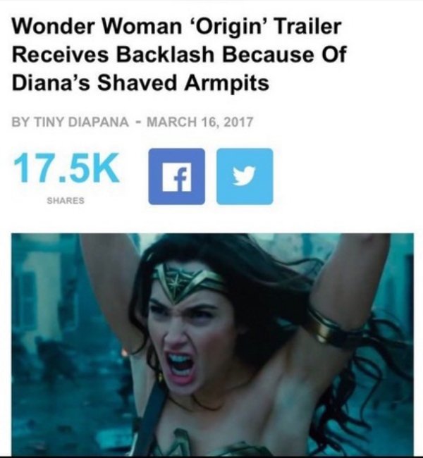 wonder woman hairy armpits - Wonder Woman 'Origin' Trailer Receives Backlash Because Of Diana's Shaved Armpits By Tiny Diapana Fy