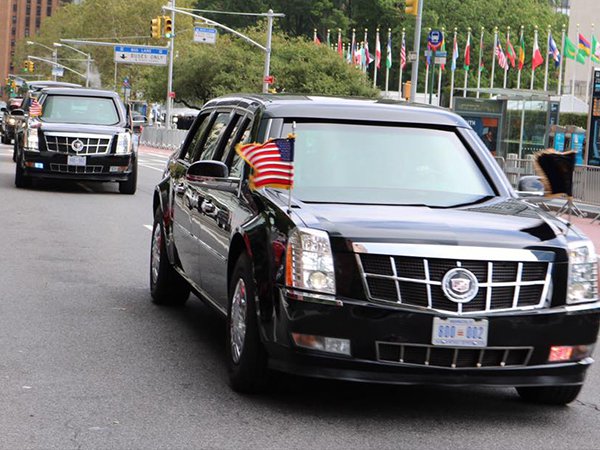 THE PRESIDENTIAL STATE CAR IS SOMETHING OUT OF A BOND MOVIE

The limousine is flat-tire-proof, bulletproof, and driven by agents with extensive experience in defensive driving. Wood says that agents are even trained to perform a 180-degree turn in the event of a road block or explosion. In other words, you’re trained to be a total badass.