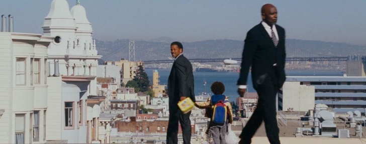 The Pursuit of Happiness (2006) At the end of this biopic, Christopher Gardner, who is portrayed by Will Smith, walks past the real Christopher Gardner who the movie is based on.