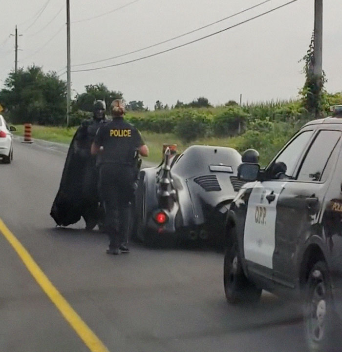 “I pulled up beside the cruiser in the left turn lane and asked the officer to give me a hand with the cameras behind me”