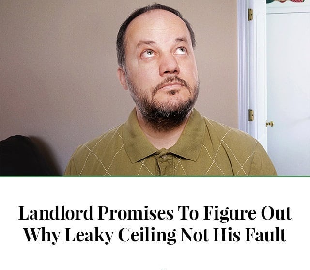 moustache - Landlord Promises To Figure Out Why Leaky Ceiling Not His Fault