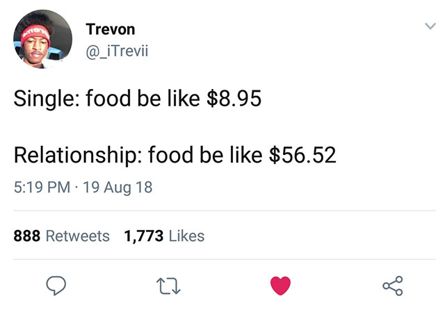 angle - Trevon Single food be $8.95 Relationship food be $56.52 19 Aug 18 888 1,773