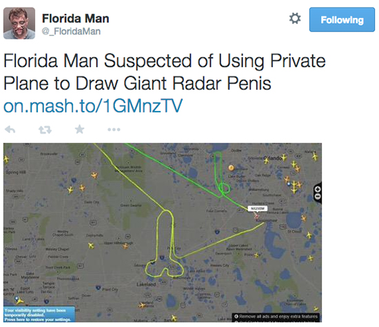 map - Florida Man ing Florida Man Suspected of Using Private Plane to Draw Giant Radar Penis on.mash.to1GMNZTV e Renove at and enjoy extra tratares