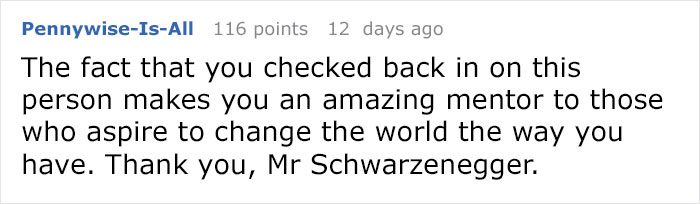 Depressed internet user gets help from Arnold Schwarzenegger