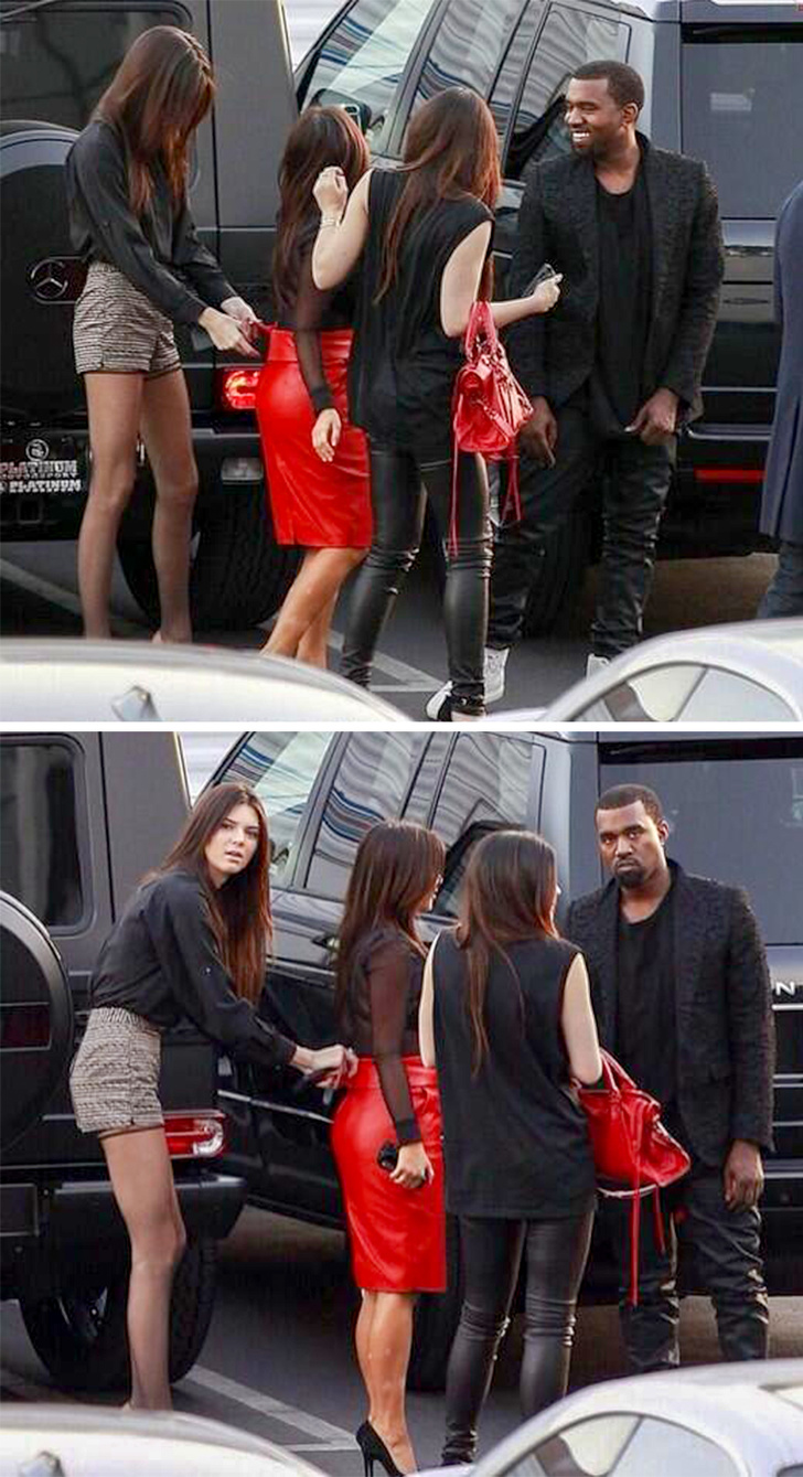 Kanye West’s mood changes dramatically when he sees a camera.