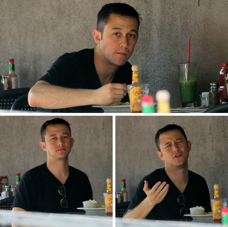 Joseph Gordon-Levitt spots paparazzi and begs them to leave him alone.