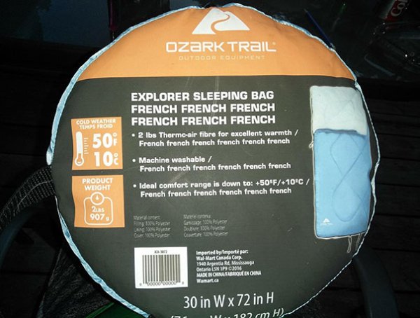 “This Sleeping Bag Manufacturer Forgot To Fill In The French Translation.”