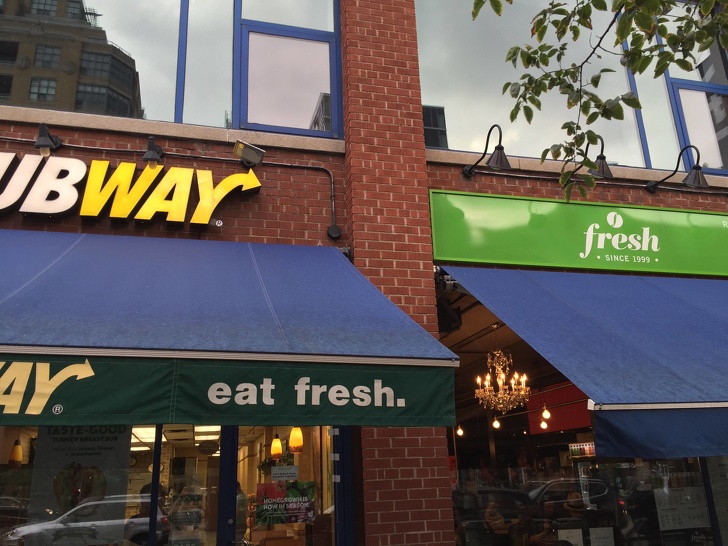 Subway directs clients to the next door.