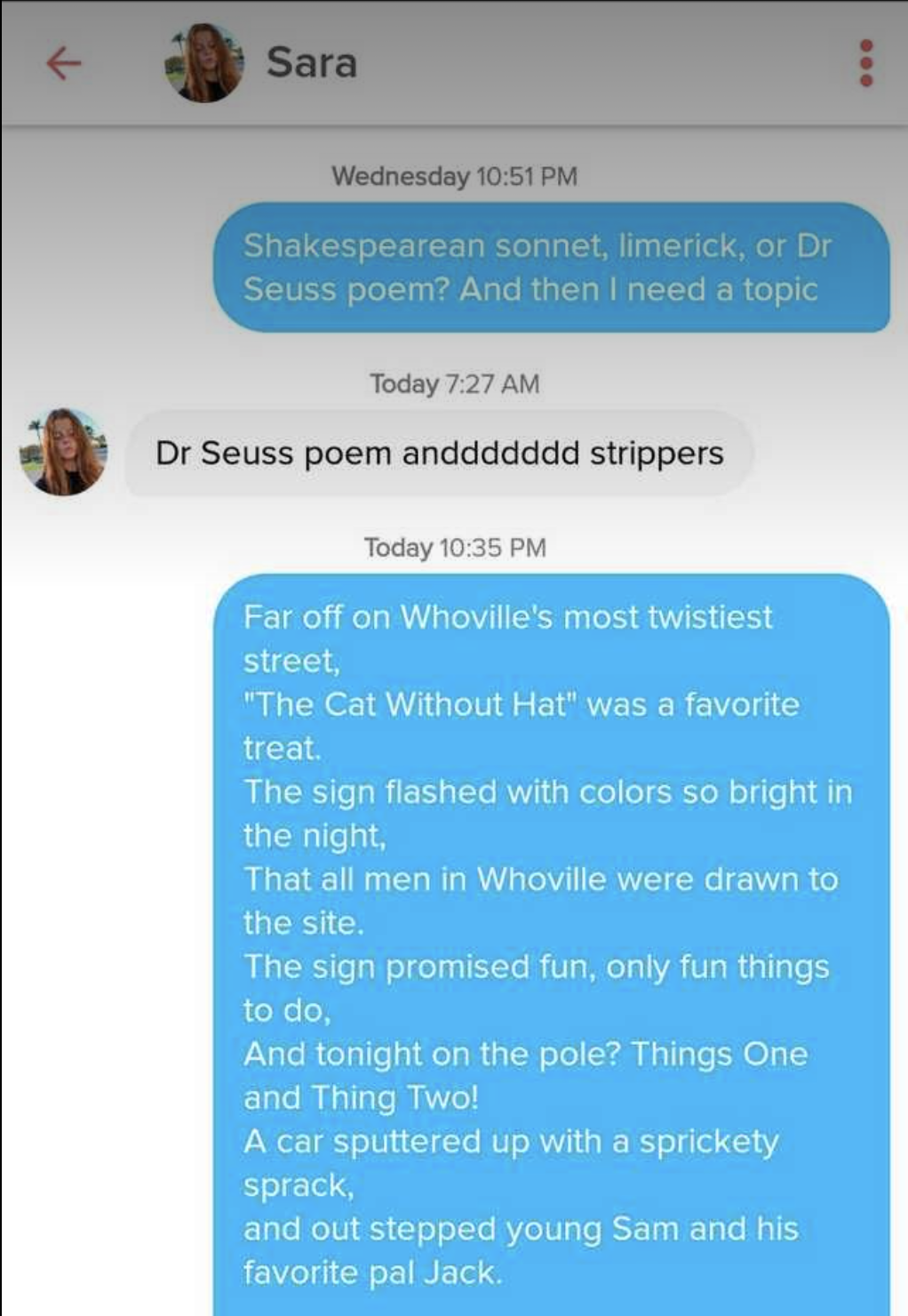 Guy Impresses Girl With Poem Of Dr Seuss And Strippers Gallery