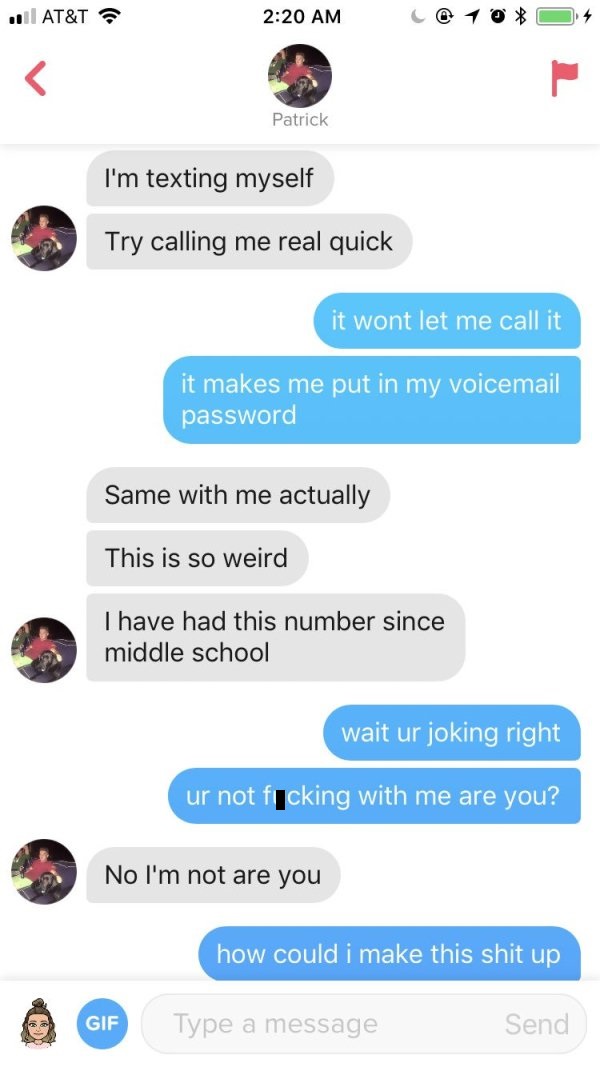 Girl convinces idiot they have the same number