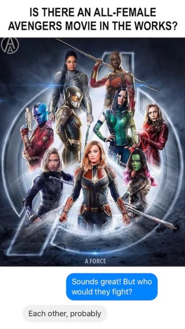 all female avengers - Is There An AllFemale Avengers Movie In The Works? A A Force Sounds great! But who would they fight? Each other, probably