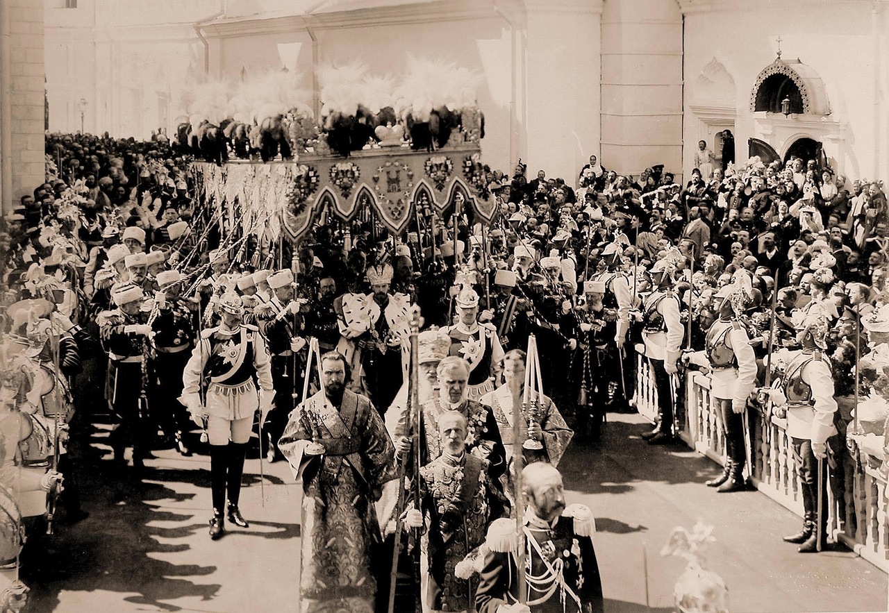 Nicholas II of Russia leaving his coronation, 1896