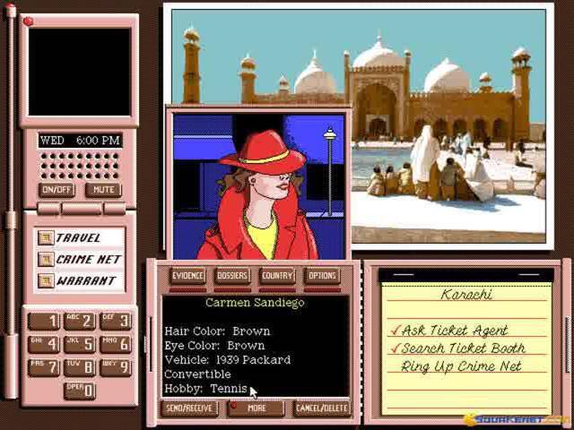 world is carmen sandiego game - Wed OnOffi Mute Travel Et Crime Net 1. Warrant Evidence Evidence Bossiers Country Ophons Karachi Carmen Sandiego 123 4 5 6 Hair Color Brown Eye Color Brown Vehicle 1939 Packard Convertible Hobby Tennis Senoreceive More Ask 