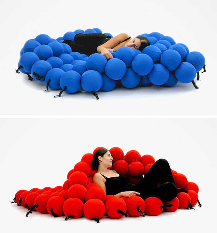 Relax in a squishy ball lounger.