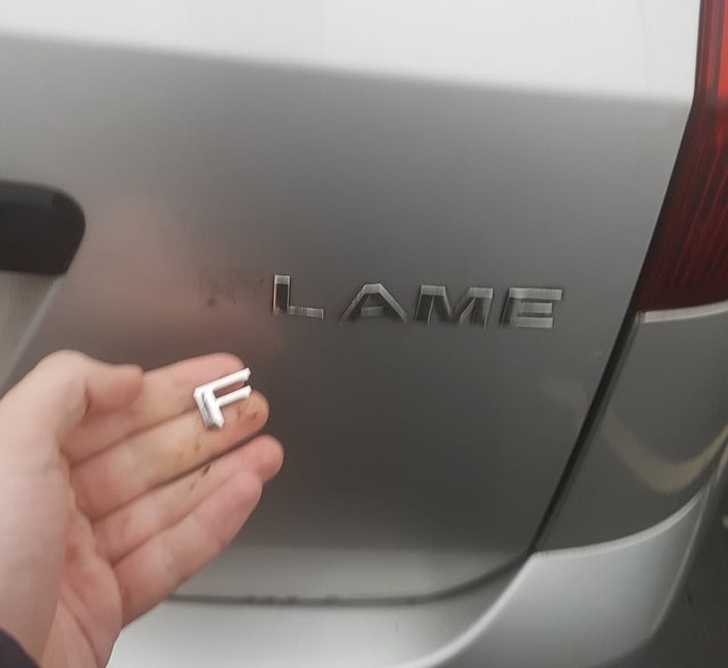 “The F fell off my Ford Fiesta Flame. Now I drive a Ford Fiesta Lame.”