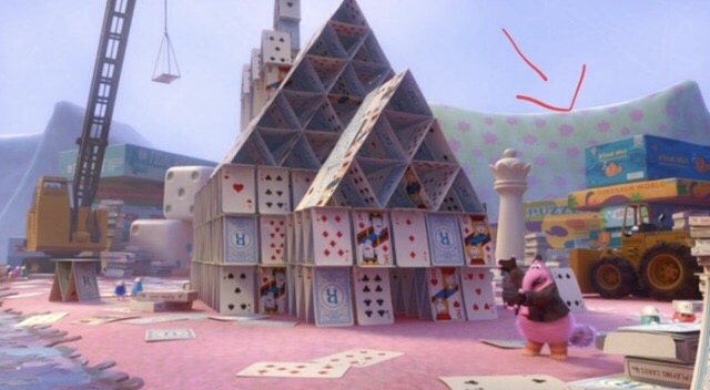 In Inside Out while going through Imagination Land a game box can be seen in the background with Nemo on it called Find Me.