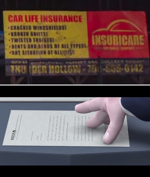 Insuricare,  the company that offers “car life insurance” to the cars in Cars 2, is  the same company Bob Parr works for in The Incredibles.