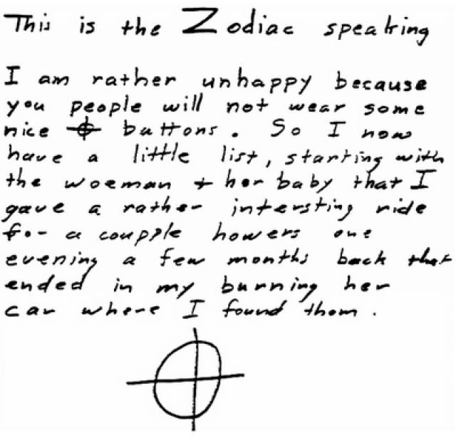 The Zodiac Killer sends a letter to the San Francisco Chronicle, July 24, 1970