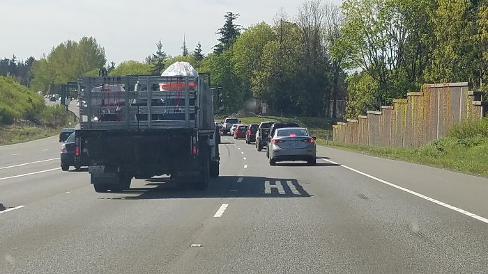 This Trucks Shadow Says "Hi"