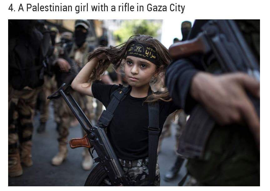 child soldiers girl - 4. A Palestinian girl with a rifle in Gaza City
