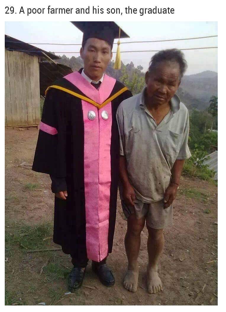 poor farmer's son graduated - 29. A poor farmer and his son, the graduate