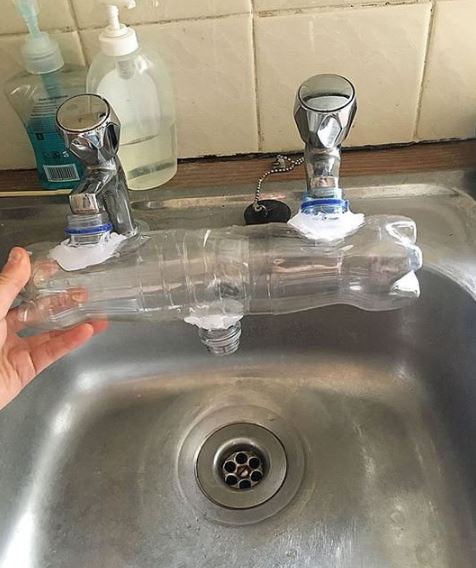 When the hot and cold water come out of separate faucets