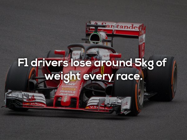 f1 2018 - antander F1 drivers lose around 5kg of weight every race. Mrnle