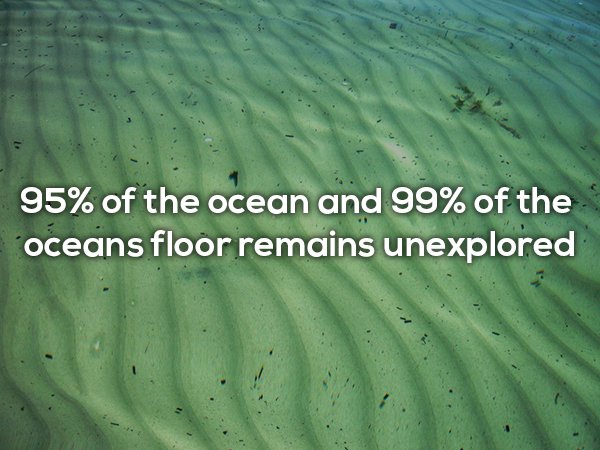 water resources - 95% of the ocean and 99% of the oceans floor remains unexplored