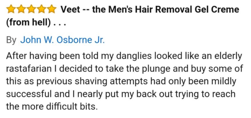 This man's review for Veet will have you in stitches