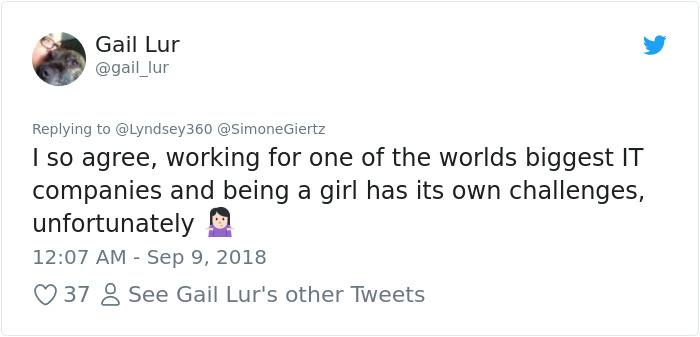 taking a day off email - Gail Lur Giertz I so agree, working for one of the worlds biggest It companies and being a girl has its own challenges, unfortunately 37 See Gail Lur's other Tweets