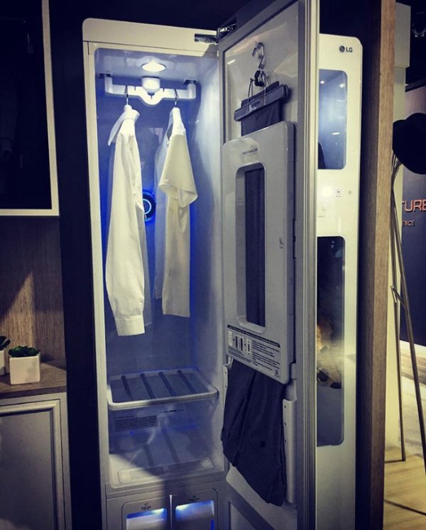 The LG Styler clothing system can steam, freshen up and disinfect clothes.