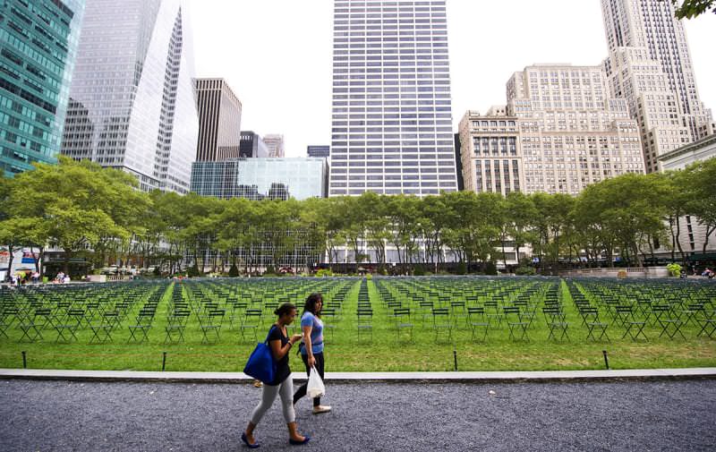 "Collective Memory" in New York City's Bryant Park.

To coincide with the 10th anniversary of Sept. 11, artist Sheryl Oring placed 2,753 empty chairs in New York's Bryant Park to remember each of the lives that were lost.