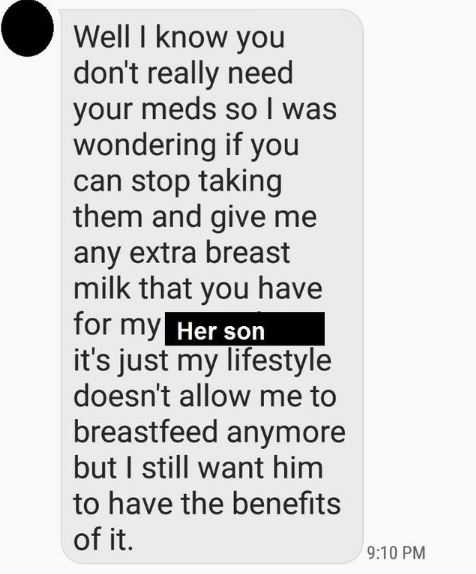 Woman turns into a crazy b*tch because she can't get breastmilk